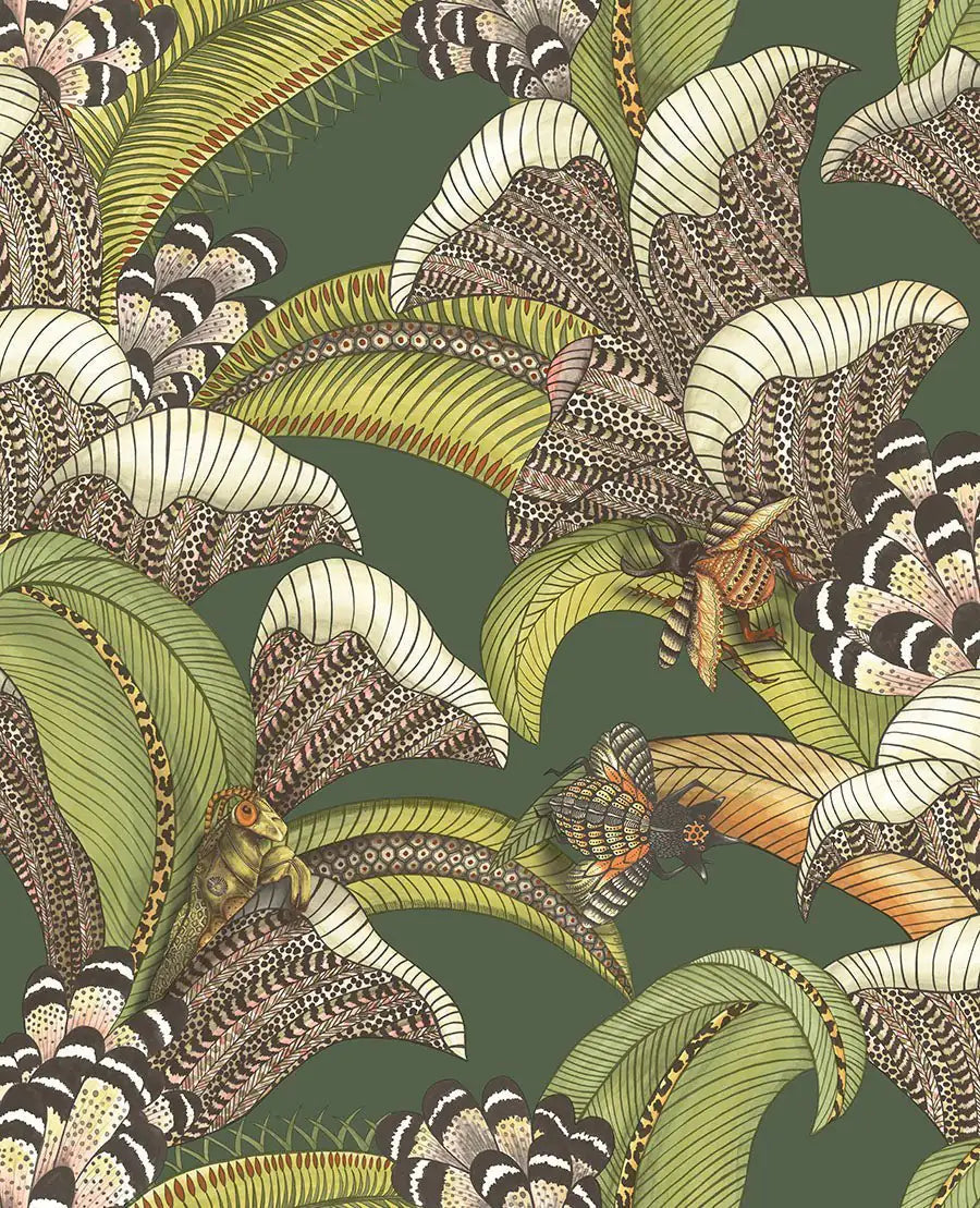 Hoopoe Leaves Wallpaper Ardmore Design