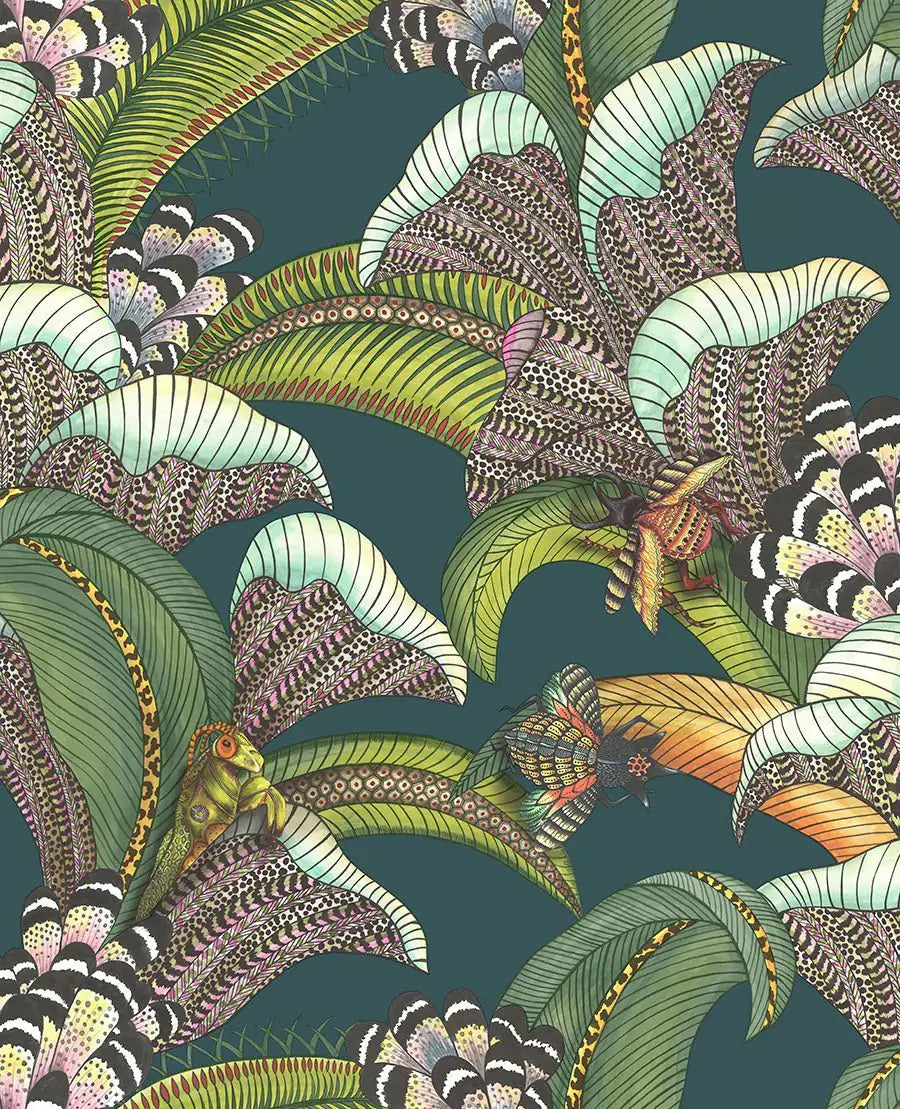 Hoopoe Leaves Wallpaper Ardmore Design