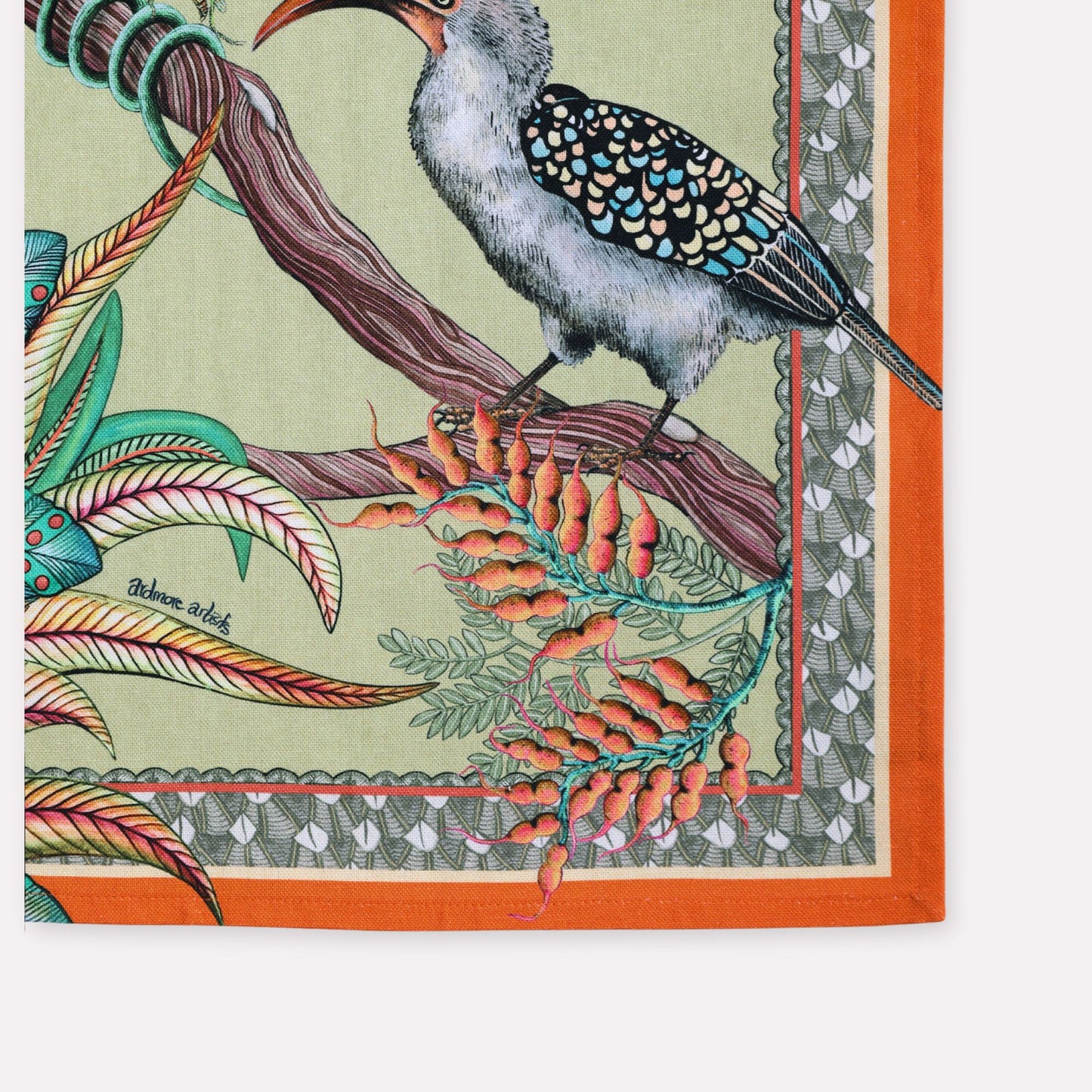 Hornbill Garden Tea Towel in Delta