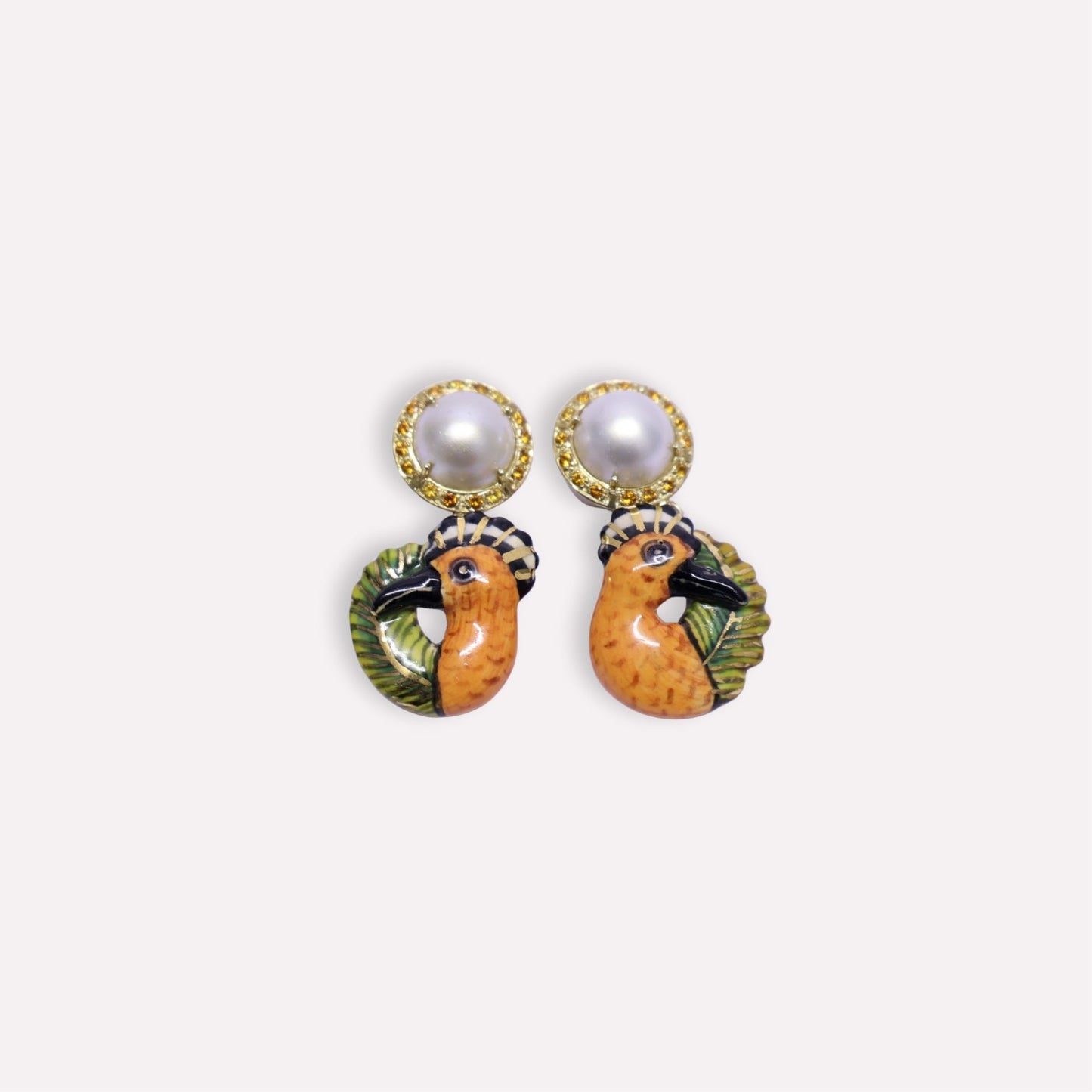 Mabe Pearl Hoopoe Earrings