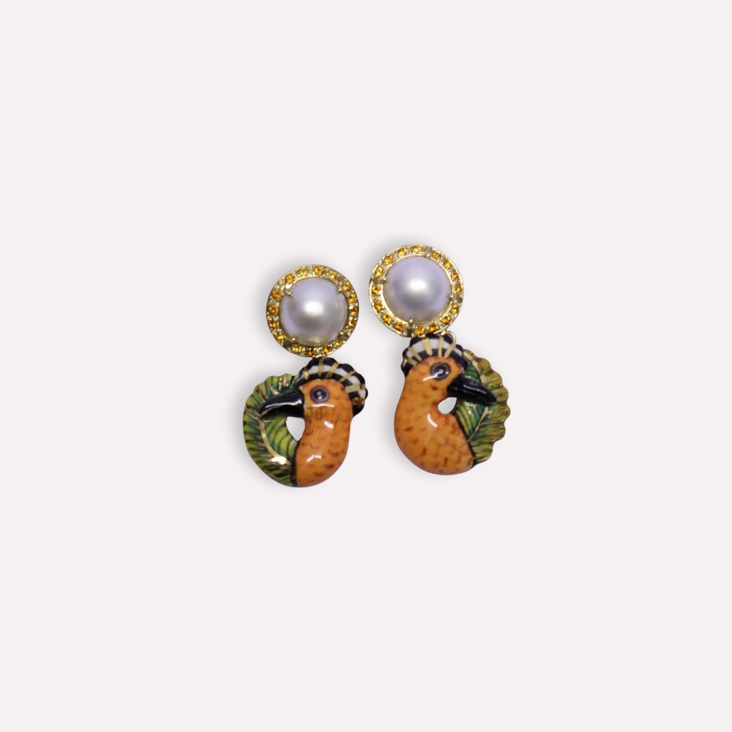 Mabe Pearl Hoopoe Earrings