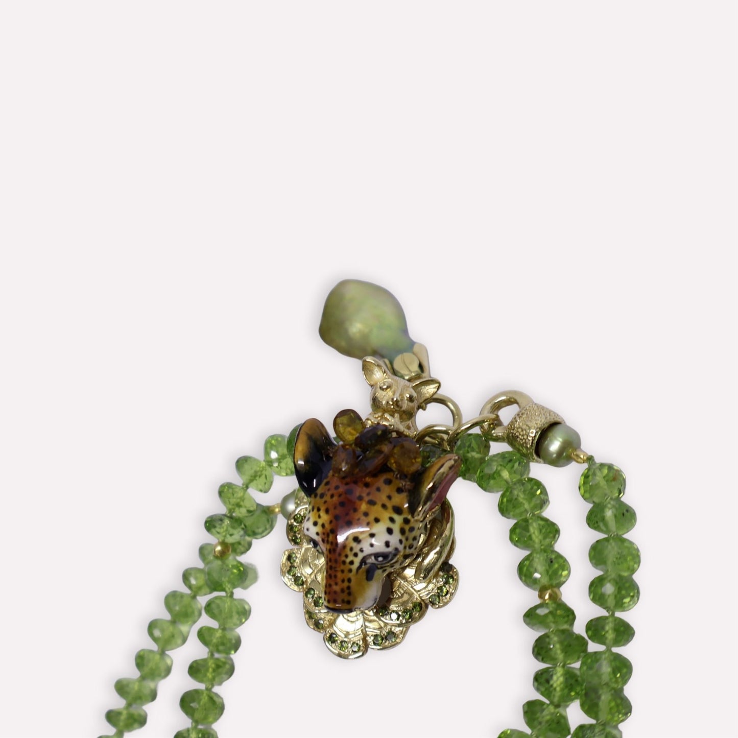 Leopard Head with Bushbaby Necklace
