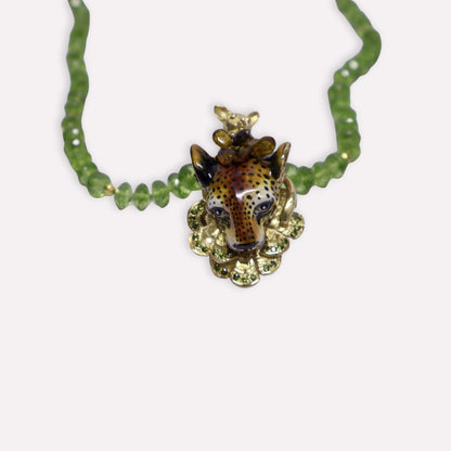 Leopard Head with Bushbaby Necklace