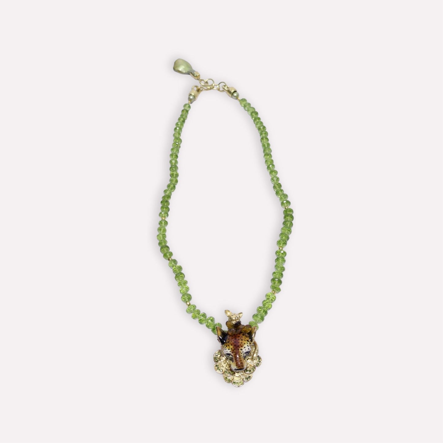 Leopard Head with Bushbaby Necklace