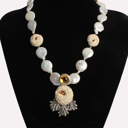 Pangolin Pearl Citrine Necklace