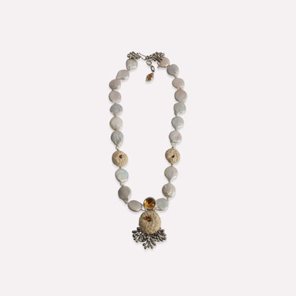 Pangolin Pearl Citrine Necklace