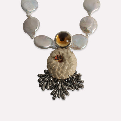 Pangolin Pearl Citrine Necklace