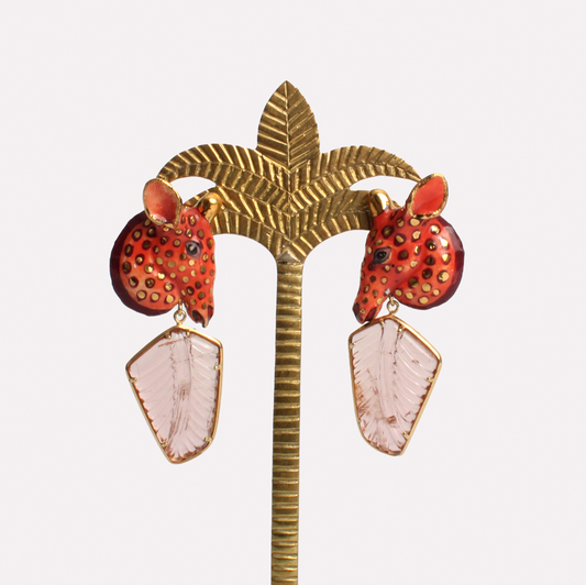 Peach Giraffe Earrings