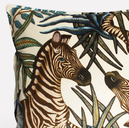Thanda Stripe Tanzanite Velvet Cushion Cover