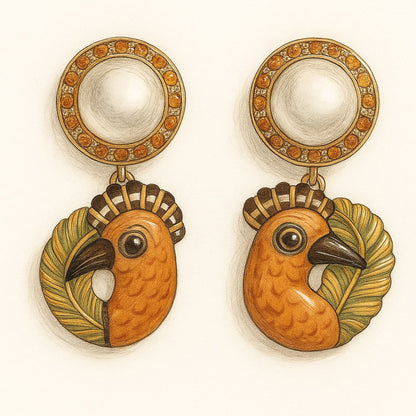 Mabe Pearl Hoopoe Earrings