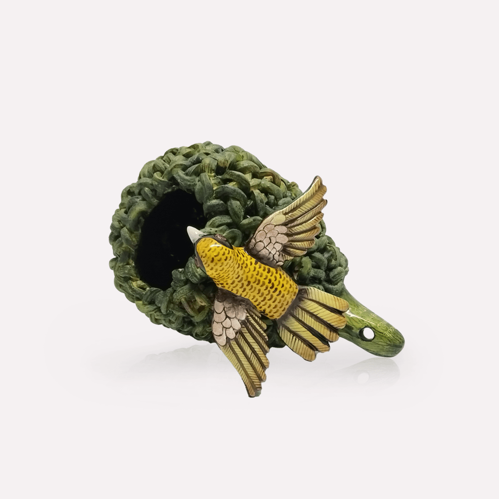 Masked Weaver & Nest Sculpture