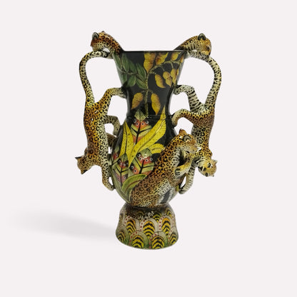 Leopard Gold Lustred Vase
