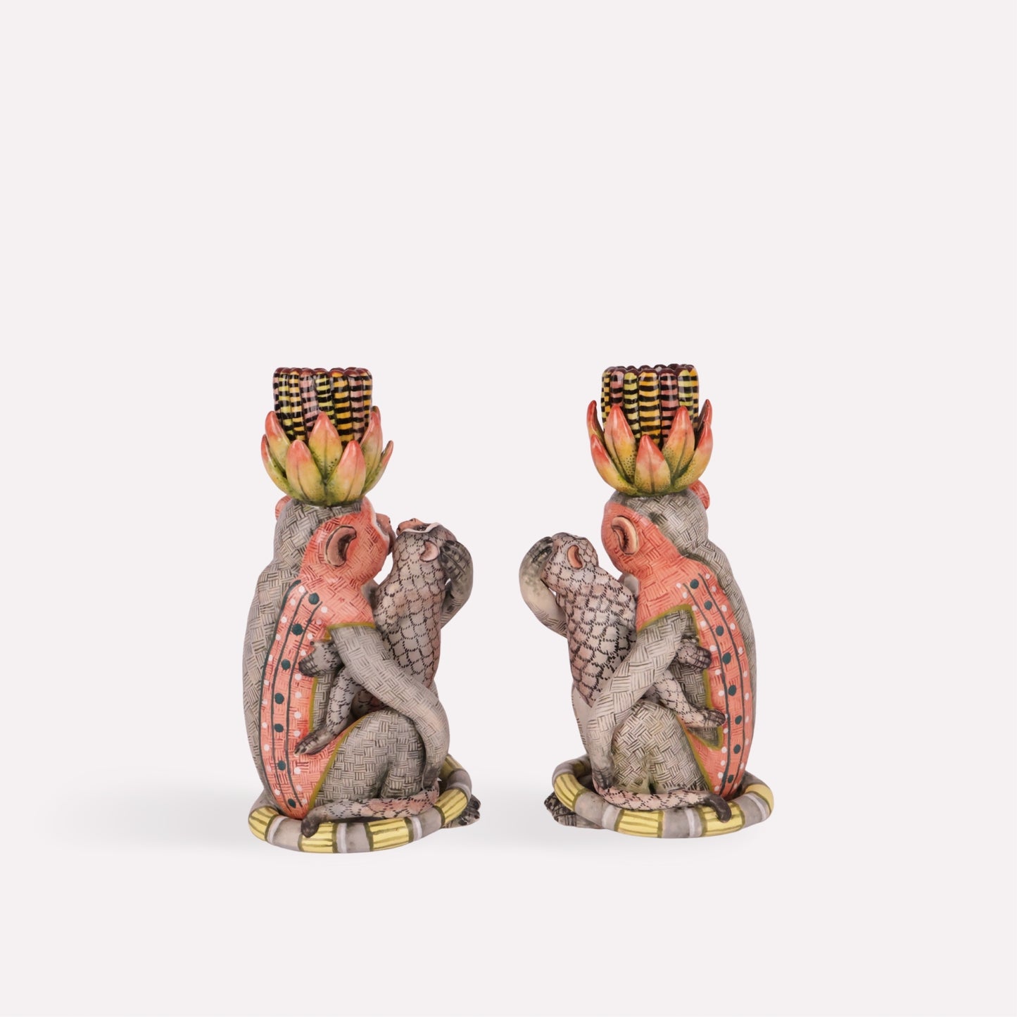 Monkey with Baby Candle Holders