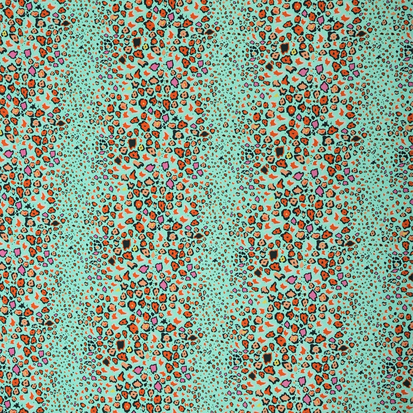 Leopard Lights Kingfisher Linen Fabric