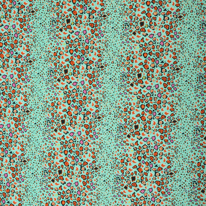 Leopard Lights Kingfisher Linen Fabric
