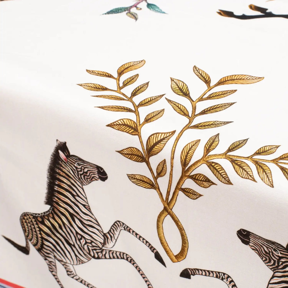 Leopard Lily Square Tablecloth in Frost Ardmore Design