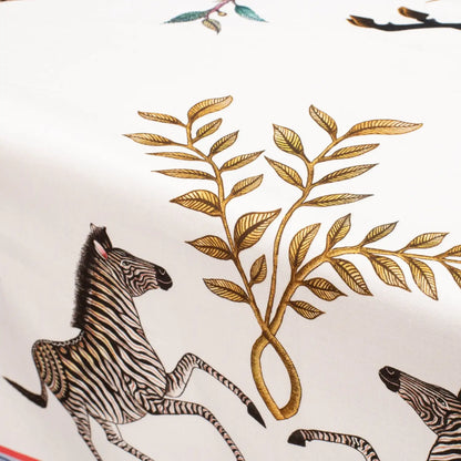 Leopard Lily Square Tablecloth in Frost Ardmore Design