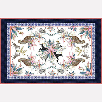 Leopard Lily Tablecloth in Frost Ardmore Design
