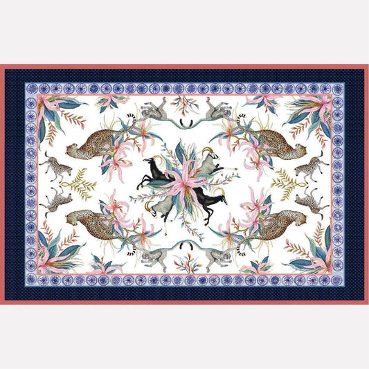 Leopard Lily Tablecloth in Frost Ardmore Design