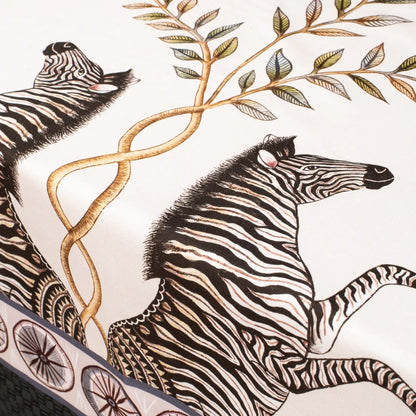 Leopard Lily Tablecloth in Safari Stone Ardmore Design