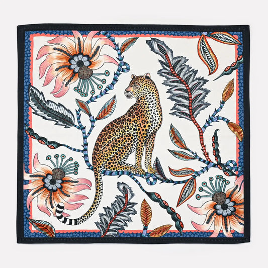 Leopard Napkins in Frost (PAIR) Ardmore Design