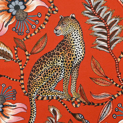 Leopard Napkins in Royal Red (PAIR) Ardmore Design