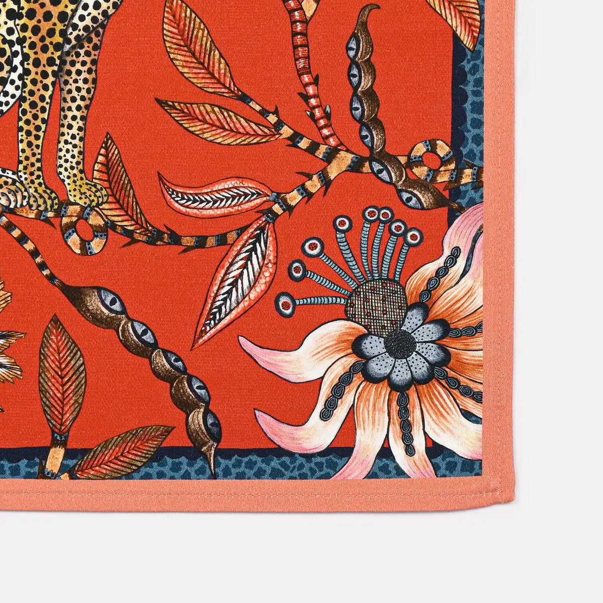 Leopard Napkins in Royal Red (PAIR) Ardmore Design