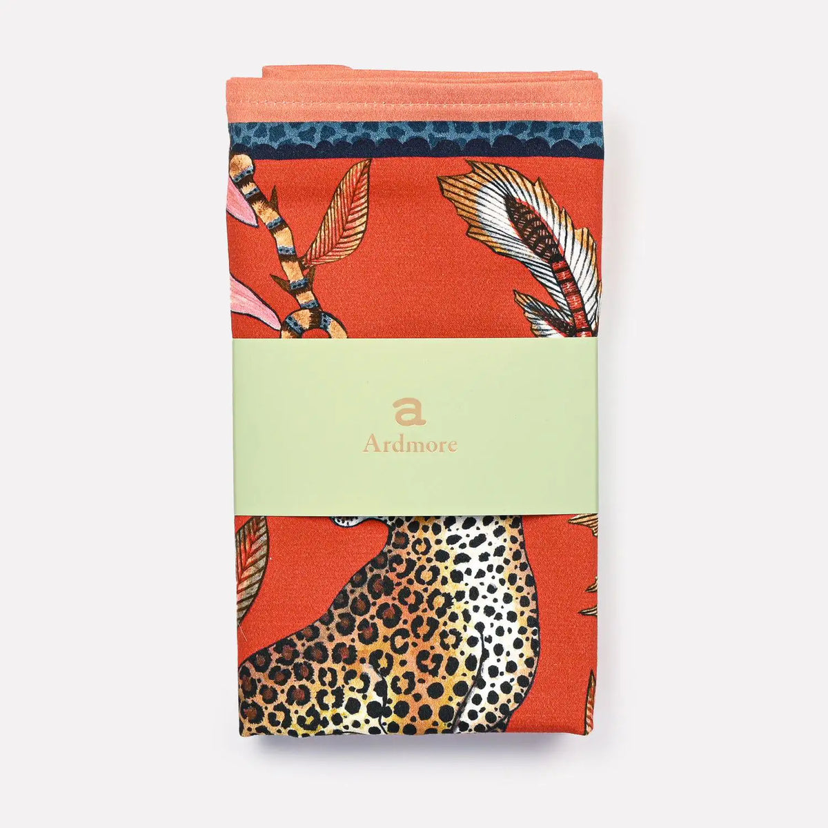 Leopard Napkins in Royal Red (PAIR) Ardmore Design