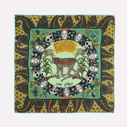 Wonderboy Love Story Silk Scarf Jade 65