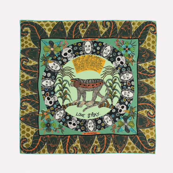 Wonderboy Love Story Silk Scarf Jade 65