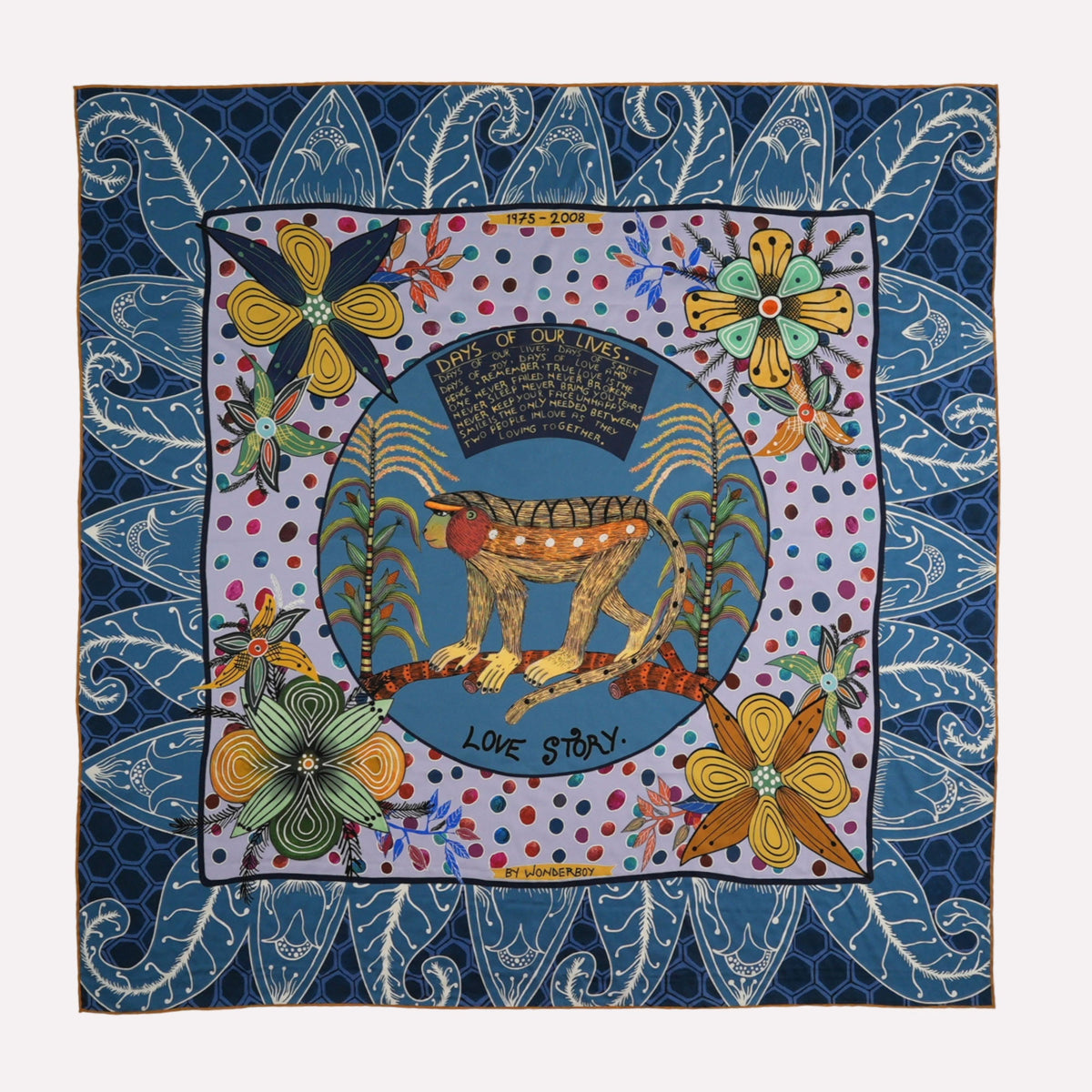Wonderboy Love Story Silk Scarf Frost 90