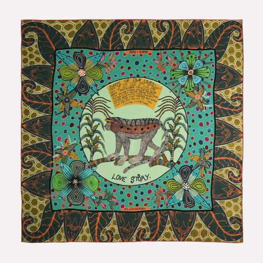 Wonderboy Love Story Silk Scarf Jade 90