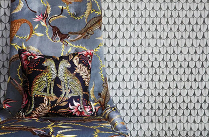 Lovebird Leopards Night Cushion Cover Ardmore Design