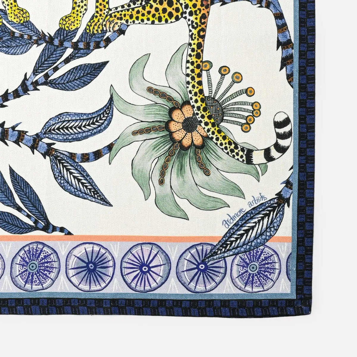 Lovebird Leopards Tanzanite Tea Towel Ardmore Design