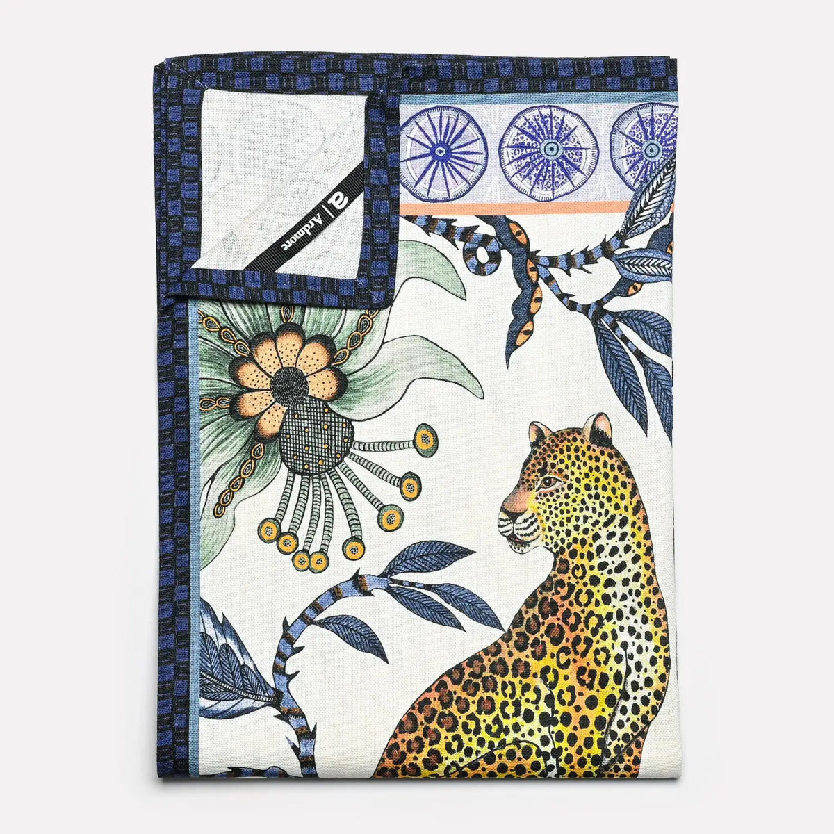Lovebird Leopards Tanzanite Tea Towel Ardmore Design