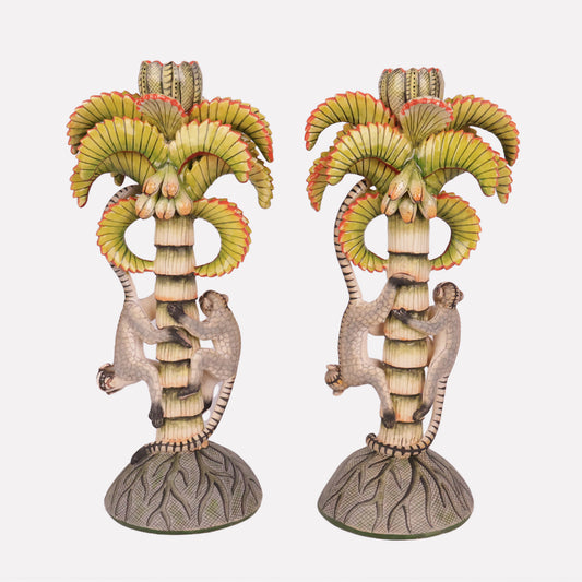 Monkey Palm Frond Candle Holders