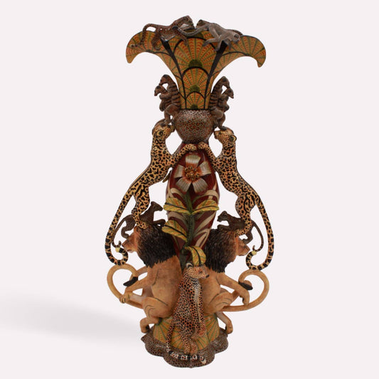 Lion Cheetah Vase