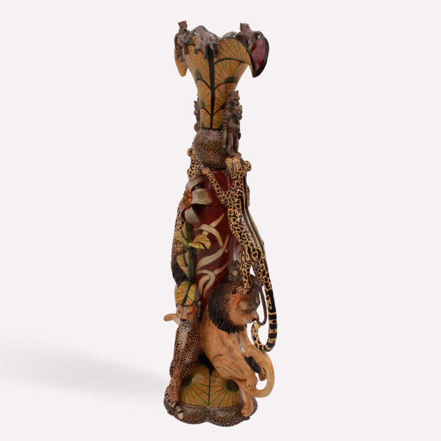Lion Cheetah Vase