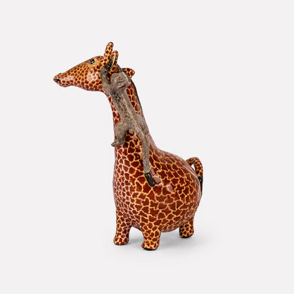 Giraffe and Monkey Chubby Sculpture