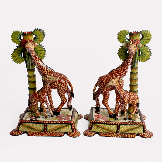 Giraffe & Palm Tree Candle Holders