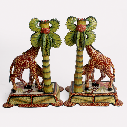 Giraffe & Palm Tree Candle Holders