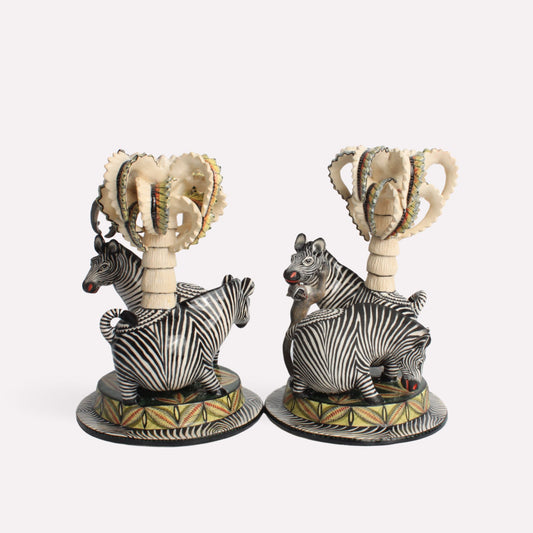 Zebra Candle Holders