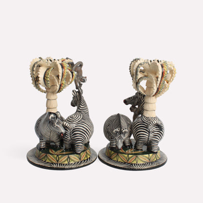 Zebra Candle Holders