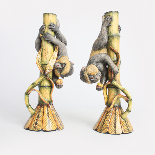 Golden Monkey Candle Holders