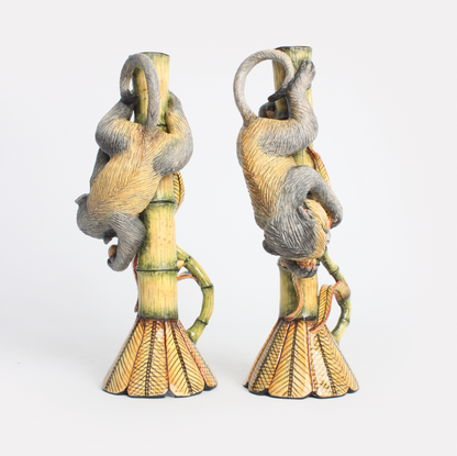 Golden Monkey Candle Holders
