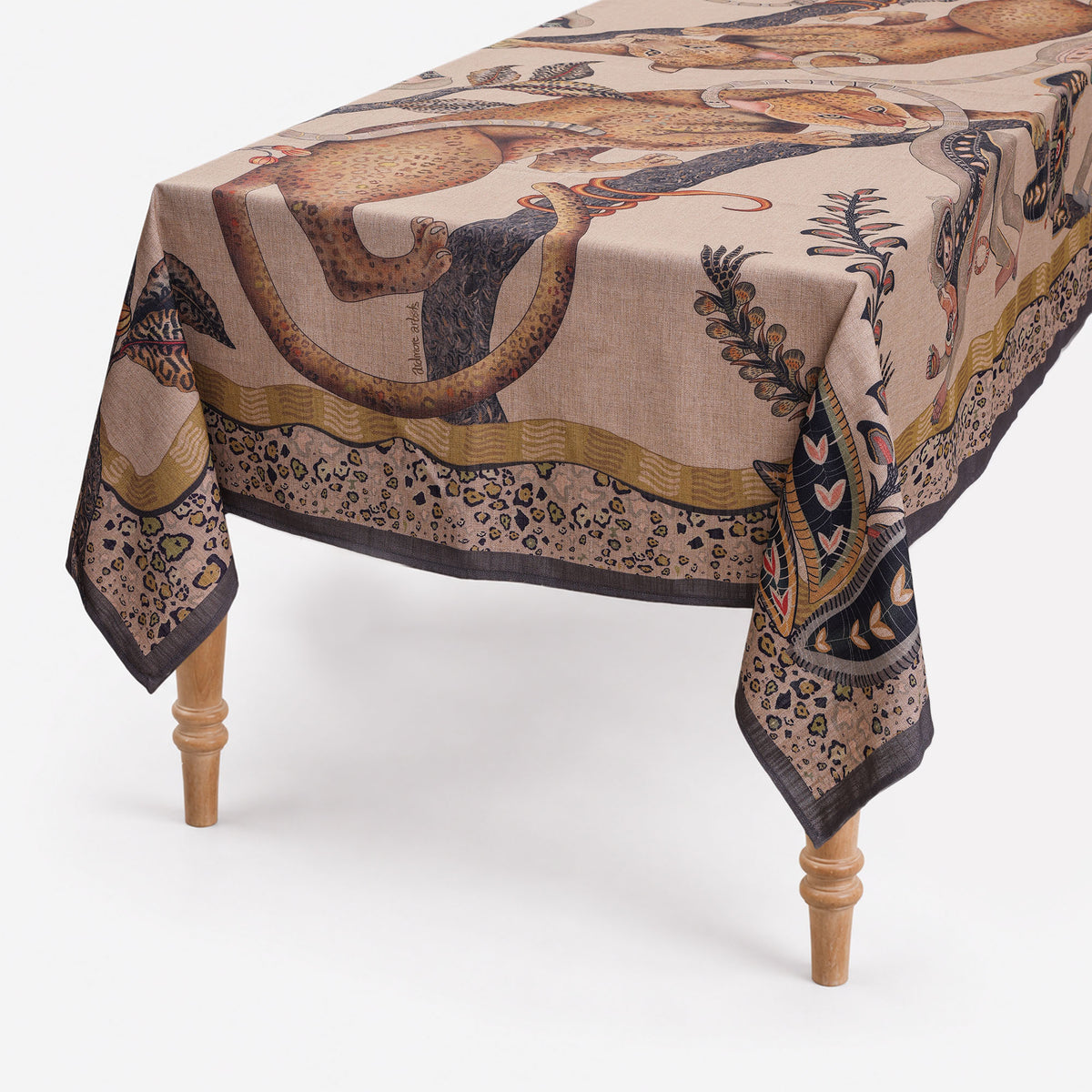 Monkey Tales Linaza Tablecloth in Stone