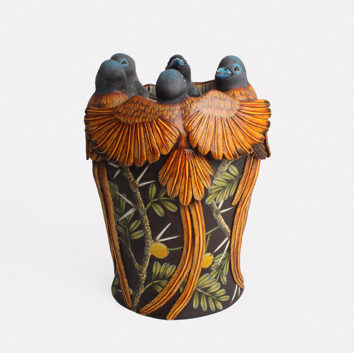 Paradise Flycatcher Bird Vase