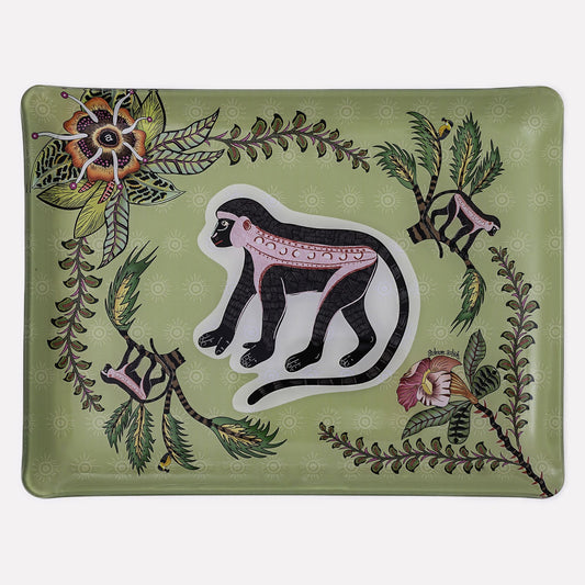 Meandering Monkey Large Tray in Delta
