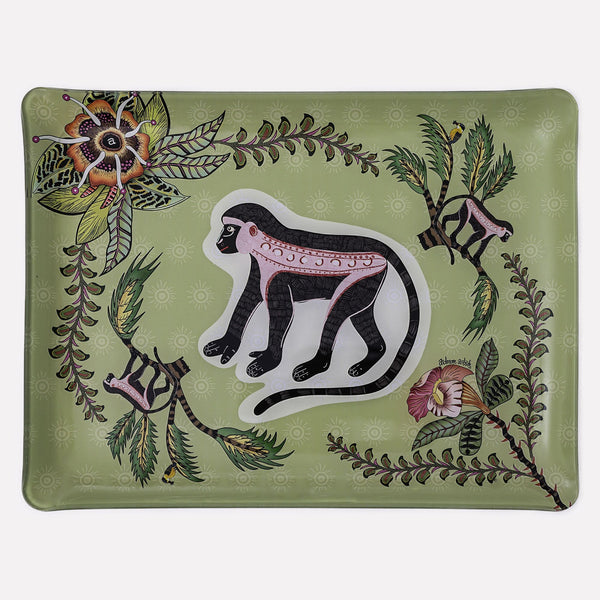 Meandering Monkey Large Tray in Delta