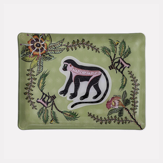 Meandering Monkey Small Tray in Delta